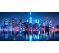 lac Diamond Painting Adulte, 5D Diamond Painting Ville Motif avec Carré Full Drill Toile 50x100cm, DIY Diamant Point de Croix Broderie Kit Complet Accessoires pour Halloween Chambre Decoration J-283