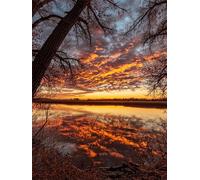 Lac Diamond Painting Adulte, Paysage Diamond Painting, DIY Round Rhinestone Crystal Point de Croix complet kit, 5D Mosaic Art Kit Pour Enfant et débutants, Murale Décoration Maison 35x45cm 0U-65