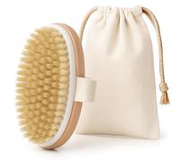 LAC FOR YOU Brossage a Sec Drainage Lymphatique en Bois et Poils Naturels - Brossage a Sec Exfoliante Corps et Massage Anti-Cellulite