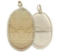 LAC FOR YOU Éponge Loofah Naturel, 2 Tailles 16×11 & 12×8 cm - Luffa Douche Eponge Exfoliante Corps et Gommage Peau | Accessoire Bain Zéro Déchet