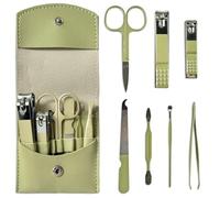 LAC FOR YOU Kit Manucure 7 Pièces - Ensemble Professionnel pour Ongles Mains et Pieds - Trousse Manucure Femme Homme - Vert