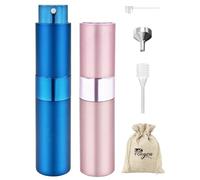 LAC FOR YOU Vaporisateur Parfum Rechargeable 2 Pièces de 8 ml - Flacon Parfum Voyage Anti-Fuite, Vaporisateur de Sac Rechargeable - Bleu et Rose