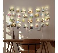 LAC FUTURE Guirlande Lumineuse Photo 5m 50 Led Avec 30 Clips - Guirlande Led a Pile (Non Fournies) | Decoration Chambre Fille Ado pour Accroche Photo Mural