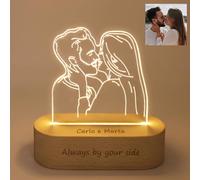 LAC Lampe Photo Personnalisée Led 3D Gravure - Idee Cadeau Couple Personnalisé - Cadre Personnalisé Photo Cadeaux Anniversaire Femme Homme