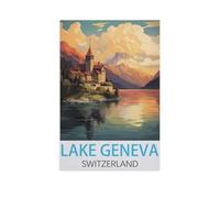 Lac Léman Suisse，Jigsaw Puzzles Puzzle, 1000 Pièces en Bois Adultes Puzzles, Enfants Cerveau IQ Développement Cadeau（75x50cm）-FP96