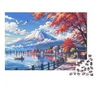 Lac Montagne Arbre 1000pcs pour Adultes Mini Puzzle Difficile | 52x38cm Carton Décor Salon Structure Durable Cadeau Anniversaire Relaxation