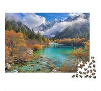 lac Montagne Automne 1000 Pièce Carton Épais Puzzle Classique Adolescents Fans 12-18 Ans Difficile Défiant Décoration Murale Le 52x38cm/1000pcs