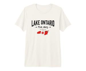 Lac Ontario Canada - Carte Géographique, Drapeau 1615 Nord T-Shirt Haut de Gamme
