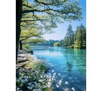 Lac Park Tree Puzzle 120 Pièces pour Adultes, Puzzle Impossible, Puzzles Classique pour Adulte, Puzzles Coloré Jeu de Famille et Team Building