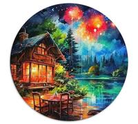 lac Rural 1000 Piece Art créatif Puzzle Rond, pour Enfants Adulte De Forme Irrégulière, Unique Jigsaw pour La Famille Amis De Qualité Supérieure 1000pcs (67.5x67.5cm)