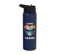 Lac Tahoe Cœur Nature Montagne Scène Art Stainless Steel Insulated Water Bottle