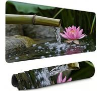 Lac Tapis de Souris XXL 1000 x 500 mm Grand Tapis de Souris Gamer Lotus sous Main Bureau Bords Cousus Imperméable Base en Caoutchouc Antidérapant, pour Travail, Jeux, Bureau, Decor Cadeaux C-6838