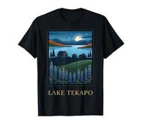 Lac Tekapo Nouvelle-Zélande Rétro Voyage Paysage Art T-Shirt