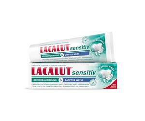 LACALUT Reminéralisation sensible et blanc doux, réduit la sensibilité à la douleur, élimine en douceur les décolorations, reminéralise l'émail, 1 x 75 ml
