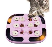 LACCEN Jouet Interactif pour Chat, 2 en 1 Jouet Distributeur Croquette Chats avec Balle à Piste, Gamelle Ludique Chat Jeux pour Chats Appartement Interieur Seul à la Maison