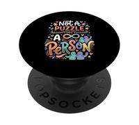 L'acceptation de l'Autisme n'est Pas Un Puzzle Neurodiversité autistique PopSockets PopGrip Adhésif