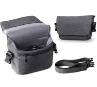 Lacdo Étui de Caméra pour Canon PowerShot G7X Mark III II/PowerShot SX740, Kodak PIXPRO FZ55/FZ45, Sony Cybershot, RICOH GR, LUMIX ZS99 Digital Camera, Sac bandoulière Petit pour Appareil Photo, Gris