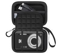 Lacdo Étui de Transport Caméra pour Appareil Photo Kodak PIXPRO FZ55 / FZ45 / FZ53 / FZ43 16MP Digital Camera, Video Vlogging Camera Trave Bag, Sac en Filet pour Batteries, Noir+Noir