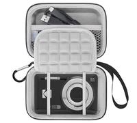 Lacdo Étui de Transport Caméra pour Appareil Photo Kodak PIXPRO FZ55 / FZ45 / FZ53 / FZ43 16MP Digital Camera, Video Vlogging Camera Trave Bag, Sac en Filet pour Batteries, Noir+Gris