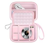 Lacdo Étui de Transport Caméra pour Appareil Photo, pour CAMKORY Appareil Photo numérique Compact, Kodak PIXPRO FZ55/Pixpro C1, Lecran/VAHOIALD FHD 1080P/Froitx, Canon PowerShot ELPH 360, Rose