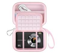 Lacdo Étui de Transport Caméra pour CAMKORY DC403, Kodak PIXPRO FZ55, Canon PowerShot G7 X Mark III/SX740, Sony ZV-1/ RX100 VII, Panasonic LUMIX ZS99 Digital Camera Sac de Rangement, Rose