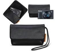 Lacdo Étui de Transport Caméra pour Canon PowerShot SX740 / SX730 / SX720 / SX620 Digital Camera, Cuir Souple Housse de Caméra de Protection, Compact Canon SX740 Sac avec Sangle au Poignet, Noir