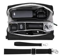 Lacdo Étui de Transport Caméra pour DJI Osmo Pocket 4 3, Accessoires Combo Créateur, Sac de Rangement Portable pour Le Voyage Osmo Pocket 4 3 Boîte, Sac Tout-en-Un avec Bandoulière, Gris