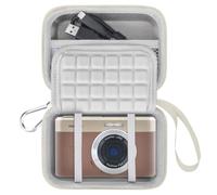Lacdo Étui de Transport Caméra pour Kodak PIXPRO C1 Friendly Zoom Digital Camera, Sac de Transport Rigide pour Caméra EVA de Protection, Compatible avec Batteries, Câble USB, Carte SD, Blanc