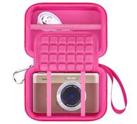 Lacdo Étui de Transport Caméra pour Kodak PIXPRO C1 Friendly Zoom Digital Camera, Sac de Transport Rigide pour Caméra EVA de Protection, Compatible avec Batteries, Câble USB, Carte SD, Rose