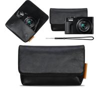 Lacdo Étui de Transport Caméra pour Panasonic LUMIX TZ99 TZ300 LX15 TZ95 TZ100 TZ90 TZ200 Digital Camera, Cuir Souple Housse de Caméra de Protection Compact LUMIX TZ99 Sac avec Sangle au Poignet, Noir