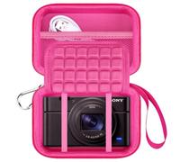 Lacdo Étui de Transport Caméra pour Sony RX100 VII/ RX100 VI/ RX100 V/ RX100 IV/ RX100 III Compact Digital Camera, Video Vlogging Camera Trave Bag, Sac en Filet pour Batteries, Rose