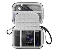 Lacdo Étui de Transport Caméra pour Sony RX100 VII/ RX100 VI/ RX100 V/ RX100 IV/ RX100 III Compact Digital Camera, Video Vlogging Camera Trave Bag, Sac en Filet pour Batteries, Noir+Gris