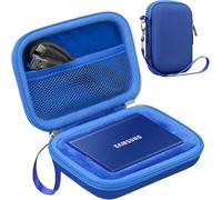 Lacdo Étui Disque Dur Externe Housse de Protection pour Samsung T7 / T7 Touch Portable SSD, External Solid State Drives 500GB 1TB 2TB 4TB USB 3.2 Gen 2 EVA Rigide Antichoc Étanche Cas, Bleu