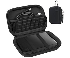 Lacdo Étui Disque Dur Externe Housse de Protection pour Seagate Portable/One Touch, WD Elements/My Passport, Toshiba Canvio Basics/Flex Portable External Hard Drive HDD Case 1TB 2TB 4TB 5TB 6TB, Noir