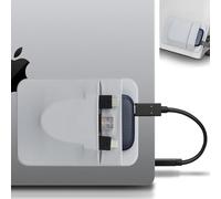 Lacdo Housse de Disque Dur Portable pour Ordinateur Portable, Pochette à 2 Poches avec Adhésif Réutilisable, pour San Disk, Samsung, Crucial Disque Dur SSD Externe Organisateur de Poche, Gris