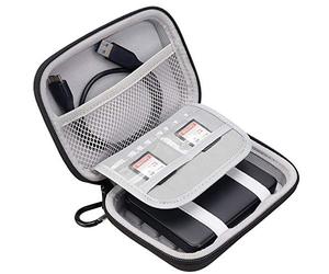 Lacdo Housse de Protection Étui pour Disque Dur Portable pour Toshiba Canvio Basics/Canvio Advance/Canvio Flex Gaming, Seagate One Touch Portable 1TB 2TB 3TB 4TB 5TB 2.5" HDD Case, Nior