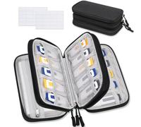 Lacdo Sac de câble de Voyage Pochette Accessoires Techniques, USB Organiseur électronique, Étui de Portable Double Couche pour San Disk/Sam Sung Flash Drives Jump Drive Memory Stick, Noir