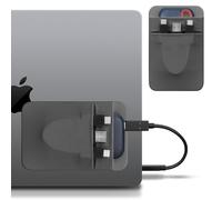 Lacdo Sac de Rangement pour disquiet dur portable pour Laptop, Pochette à 2 poches avec Adhésif Réutilisable, pour San Disk, Samsung, Crucial, Étui de Disque SSD Externe Portable Transport, Gris Foncé