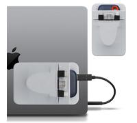 Lacdo Sac de Rangement pour Disquiet Dur Portable pour Laptop, Pochette à 2 Poches avec Adhésif Réutilisable, pour San Disk, Samsung, Crucial, Étui de Disque SSD Externe Portable Transport, Gris