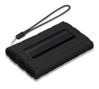 Lacdo Silicone Étui de Transport de Disque Dur pour Samsung T7 Shield Portable SSD 1TB 2TB 4TB Disque Dur Externe à État Solide, Silicone Housse de Protection pour SSD T7 Shield, avec Dragonne, Noir