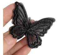 Lace Applique Patchs papillon en dentelle en Double couche, 10 pièces, réparation d'applications(Black)