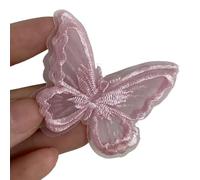 Lace Applique Patchs papillon en dentelle en Double couche, 10 pièces, réparation d'applications(Pink)