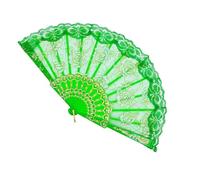 Lace Folding Fan - Vintage Handheld Decorative Fan, Beautiful Rose Floral Design with Durablee Frame | Ideal for Traditional Festivals, Bridal Ceremonies, Costumes, Interior Decoration, Summer Cooling