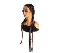 Lace Front Braid Wig, Nature Looking with Baby Hair Synthetic Wigs Hand Tied Heat Resistant Fiber 4 Braided Daily Wear for Women 32 inch Daily Use(T30)