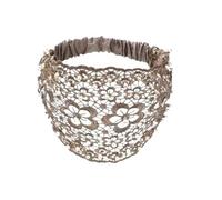 Lace Headband, Beaded Floral Pearl Head Wrap, Wide Elastic Boho Hair Accessory for Wedding, Party, Holiday, Daily Wear, Travel, Home, Salon