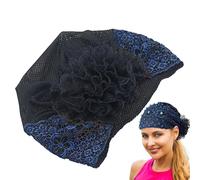 Lace Headbands For Women - Pearl Embellished Elastic Lace Headband | Stylish Stretch Cloth Hair Accessory For Women, Polyvalent Elegant Hair Styling Application With Casual And Formal Scénario