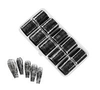 Lace Nail Stickers - DIY 10 Rolls Self-Adhesive Flower Nails Foils Transfer Decals | Lace Foil Transfer Set | 10-Piece Black and White Holographic Nails Wraps, Elegant Cutout Floral Manicure