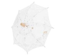 Lace Parasol for Wedding, Cotton Broderie Handmade Umbrella, Vintage Lace Sunshade for Bridal Party Costume Photo Props, Decorative Parasol for Festival Garden Outdoor Events