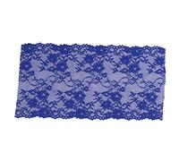 Lace Ribbon 24cm Wide 10 Yards | High Elasticity Nylon for Clothing/Hair/Shoes | Soft Skin - Friendly Material | Sewing Craft Supplies for Beginners (Blue)