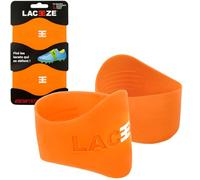 Laceeze Original Bands - As Seen on Dragons' Den - Ribbed Technology - Secure Laces, Prevents Unraveling, Fits Shoe Size C13 - UK 6.5, Orange, Ideal for Sports Shoes, Football, Rugby, Hockey